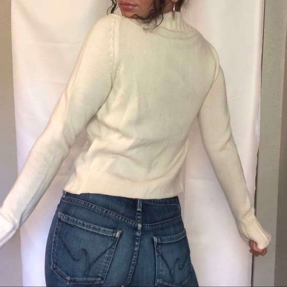 Christopher Fischer Soho Cream Wool/Cashmere Blend Open Front Cardigan - Picture 3 of 4